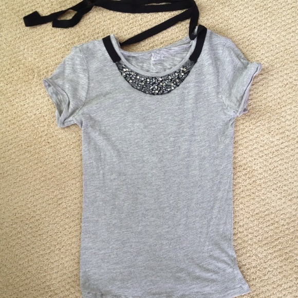 SOLD Ann Taylor LOFT jewel collar t-shirt SOLD - Picture 1 of 1