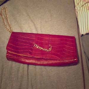 Red and gold clutch