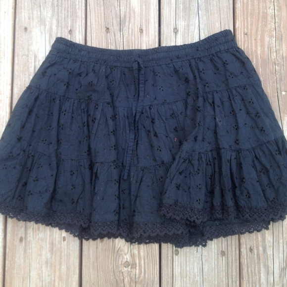 Black Crochet Skirt