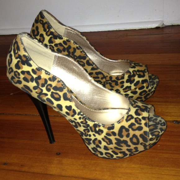 Leopard print high heels