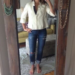 Anthropologie Cream Blazer Size 8