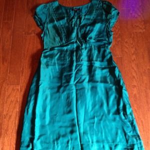 Banana Republic aqua green silk dress