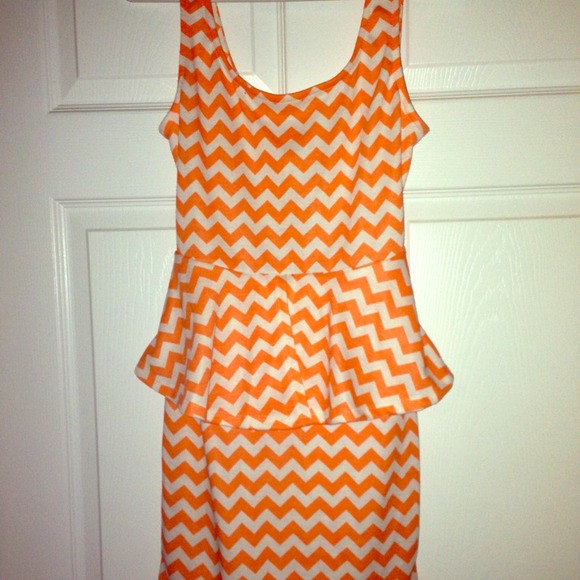 Bright orange and white patterned dress!