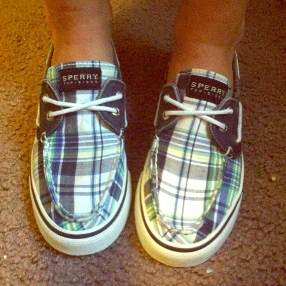 Sperry Top Sider Plaid Boat Shoes Size 7 So Cute!!