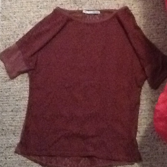 Short sleeve lace dress shirt size small