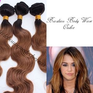 12"-12"-12" Brazilian Body Wave Dark Root Ombré