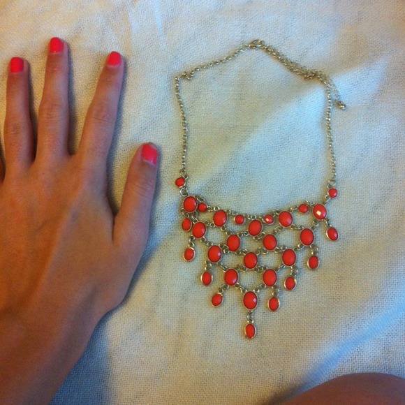 Orange "Bubble Like" Necklace - Picture 2 of 3