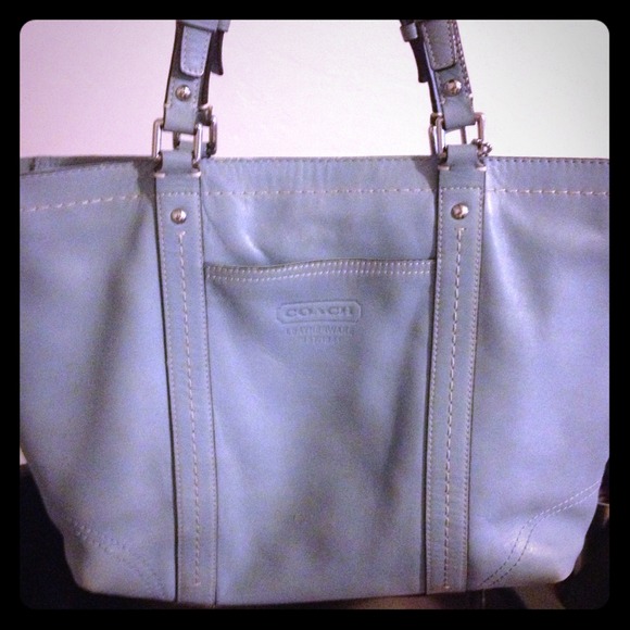 Price drop!!!💯AUTHENTIC Baby blue leather coach