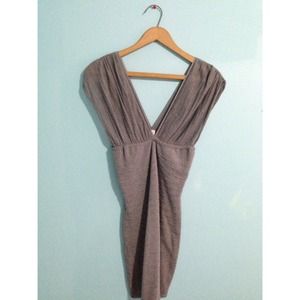 Grey v-neck dress