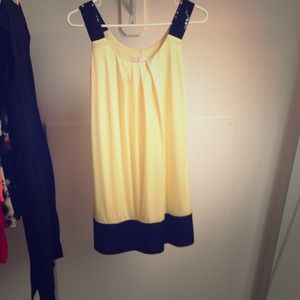 Charlotte Russe black and yellow silky dress