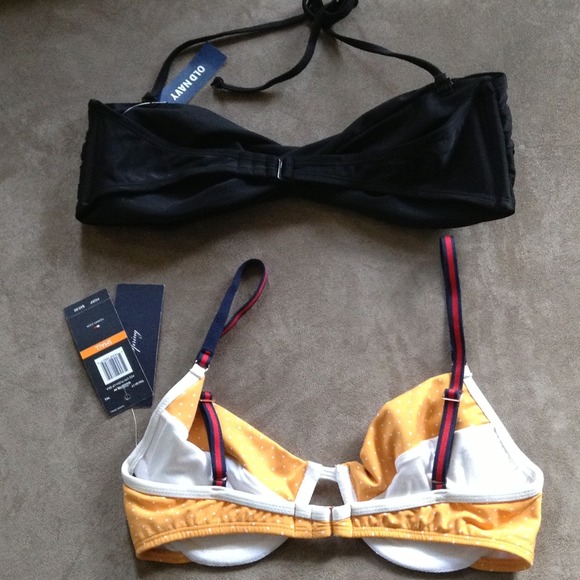 Yellow/navy/red bikini top 🎯black bandeau SOLD🎯 - Picture 3 of 3