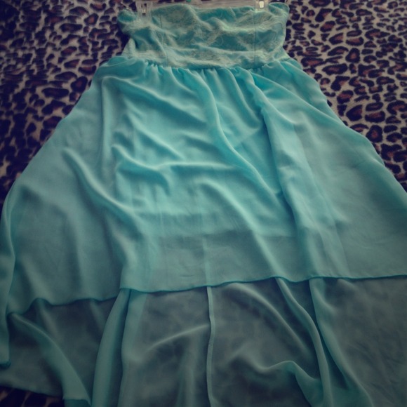 Hi low lace top dress