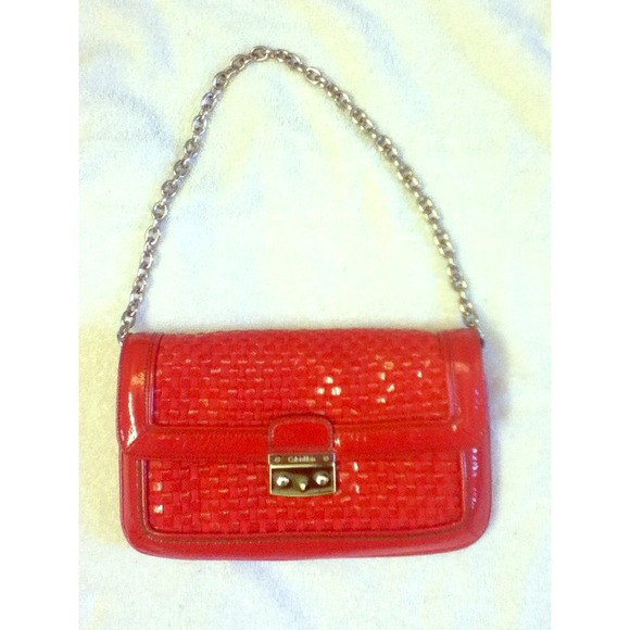 Calvin Klein Red Patent Leather Handbag LIKE NEW!