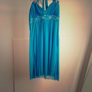 Blue halter dress