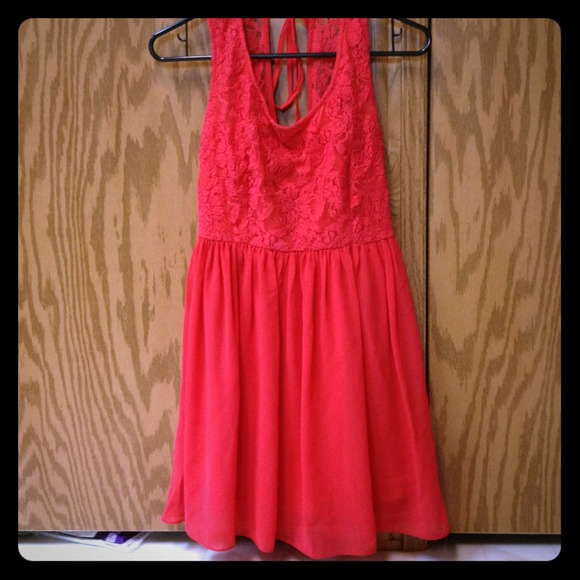 Red forever21 chiffon/lace dress.