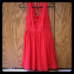 Red forever21 chiffon/lace dress.