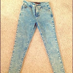 💥BUNDLE💥High-waisted blue acid-wash jeans