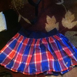 Plaid,red and blue skirt