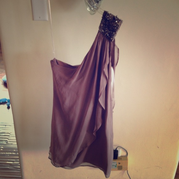 beaded one shoulder French connection dress