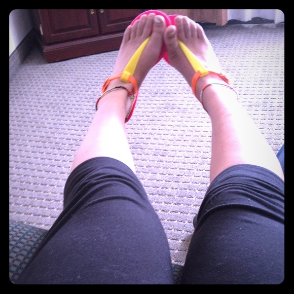 Neon flip flops