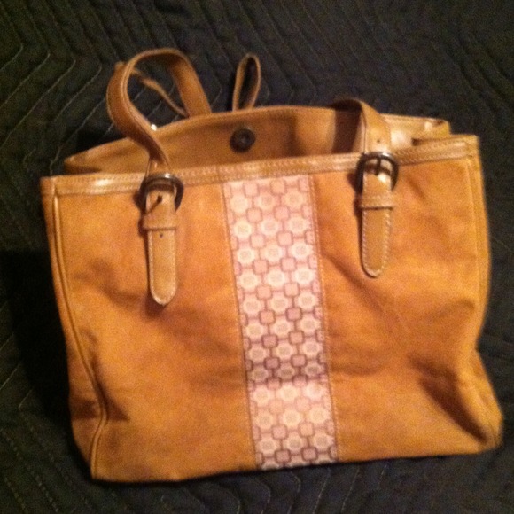 Brown  double strap handbag