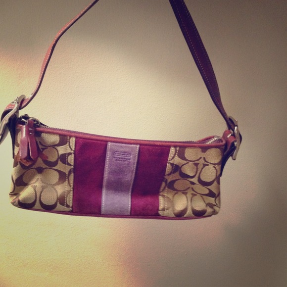 purple suede Coach purse