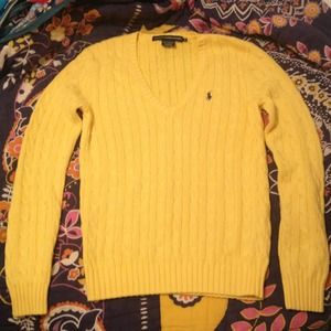 NWOT Ralph Lauren yellow cable knit sweater