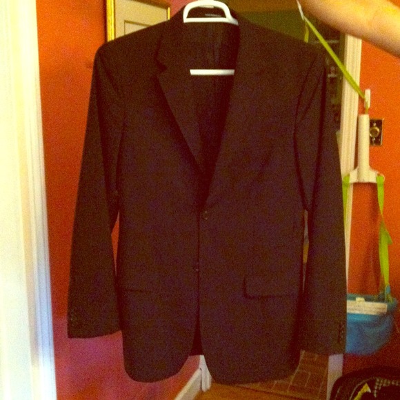 Solid black slim fit H&M men's suit