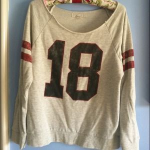 "varsity" slouchy sweater