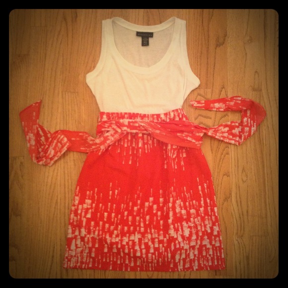 ❤Red/white silk cotton dress ❤