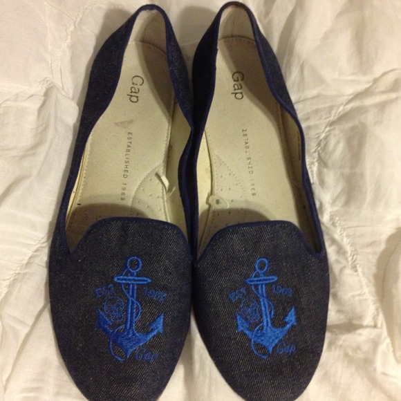 Nautical denim flats