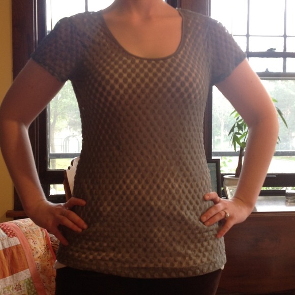 Grey lace shirt banana republic small - Picture 2 of 4