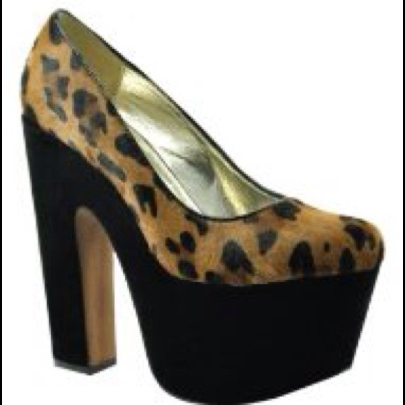 Wild Pair leopard platform heels