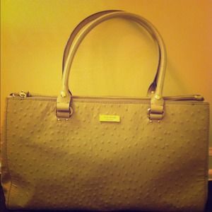 KATE SPADE Wellesley Ostrich Grey Handbag KATE SPADE Wellesley Ostrich Grey Handbag