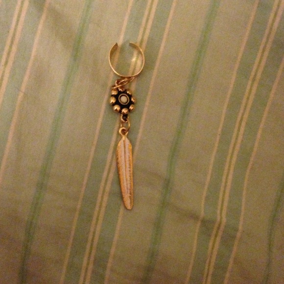 Nordstrom feather ear cuff.  Easy and cute!