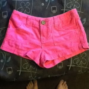 Neon pink booty shorts