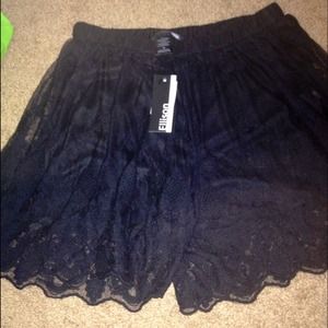 Black lace shorts