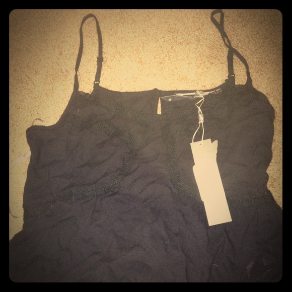 Black top with lace trim