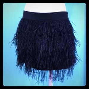 Blaque Label Ostrich Feather mini skirt Size M/6