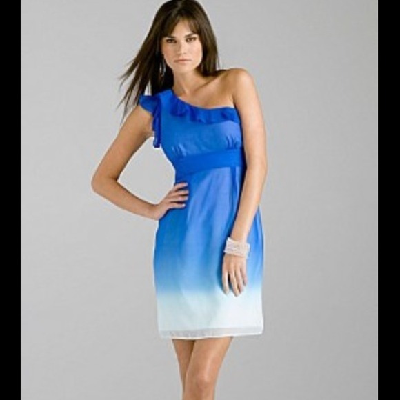 Gianni Bini Dresses & Skirts - ✨HOST PICK✨ Silk blue ombré one shoulder dress