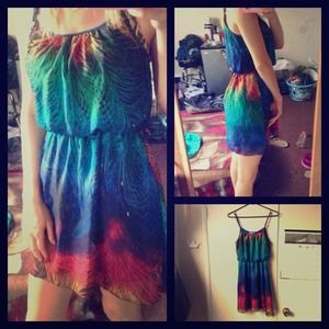 Colorful dress skirt fashion blue green red yellow