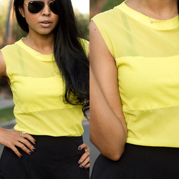 Neon Mesh Top