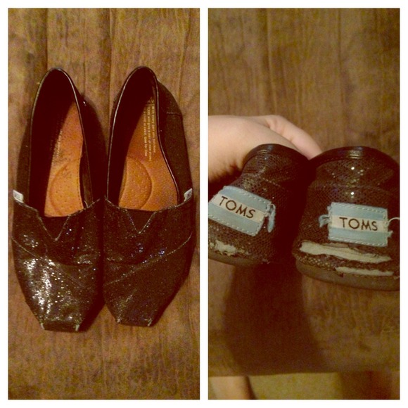 Toms glitter black size 8.5