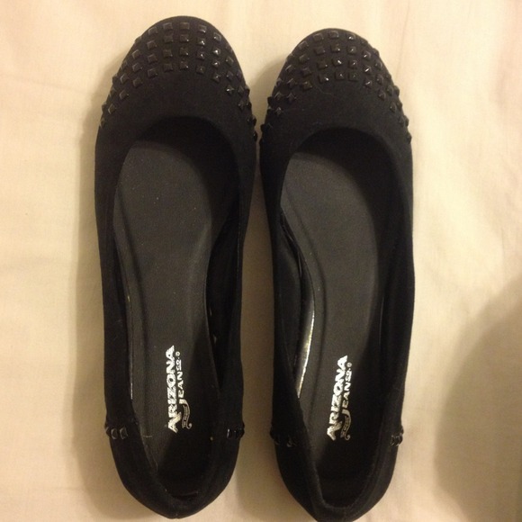 Black Arizona Spiked Flats