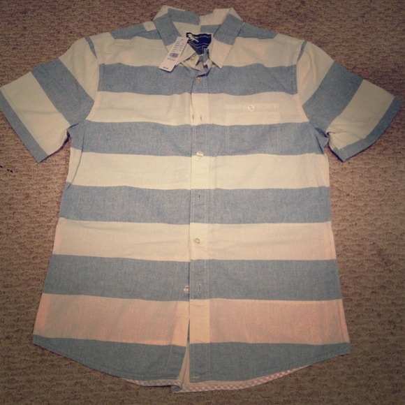 Men's Denim Striped Short Sleeved Shirt
