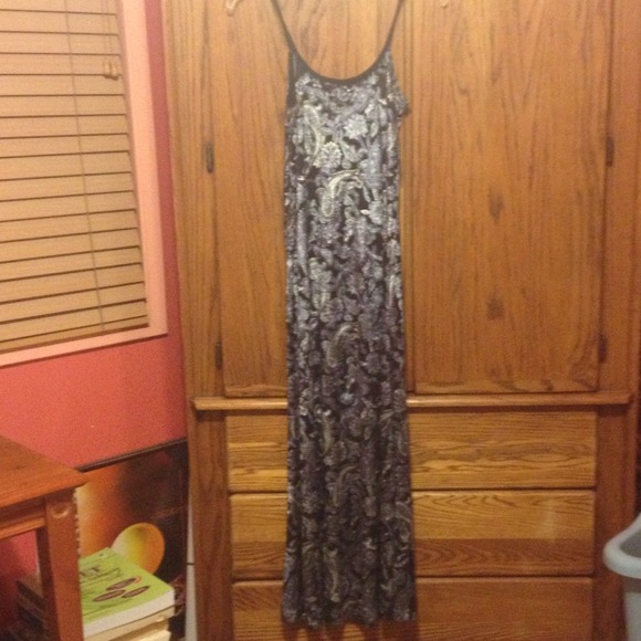 FINAL SALE Paisley velvet tank maxi