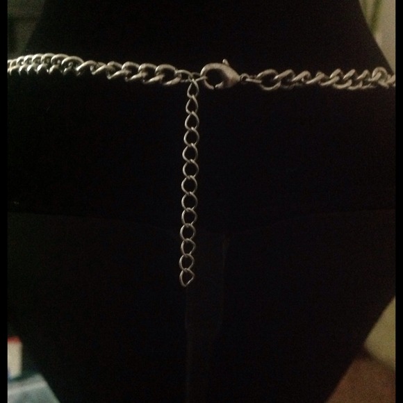 Multi-Strand Chain & Rhinestone Necklace - Picture 3 of 4