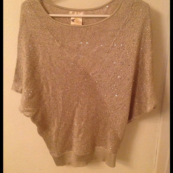Gold sparkly oversized sweater