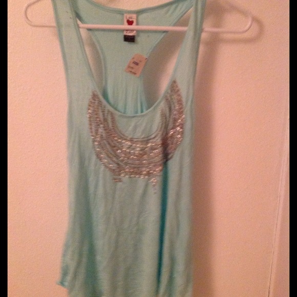 Tank top silver beaded top