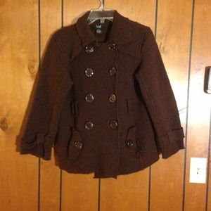 Super structured mahogany wool jacket